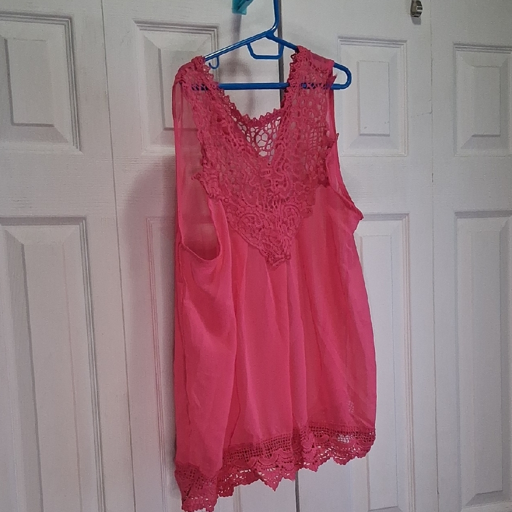 Elegant Pink Lace Blouse
